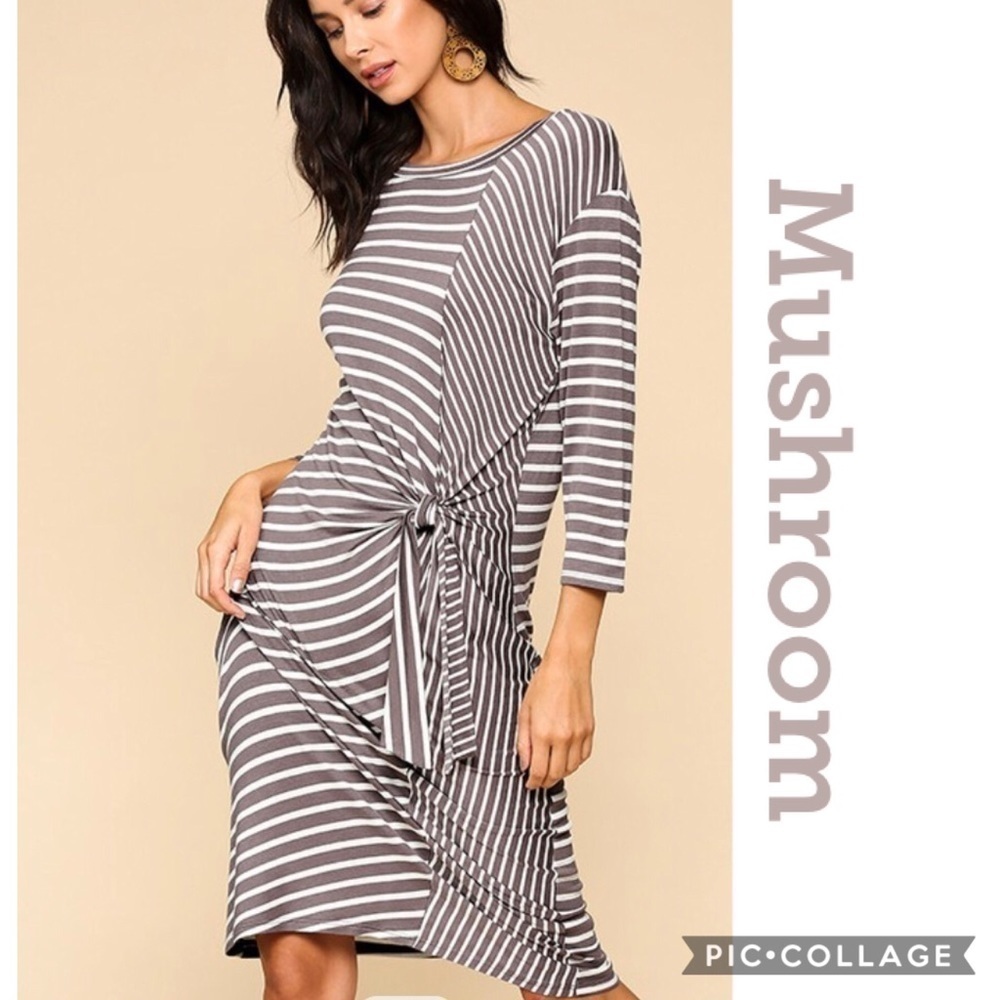 Cute!! Cute Midi Mushroom Color Dress
